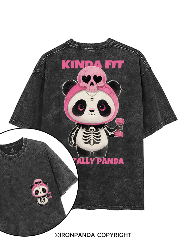 KINDA FIT, TOTALLY PANDA printed Gym Shirt