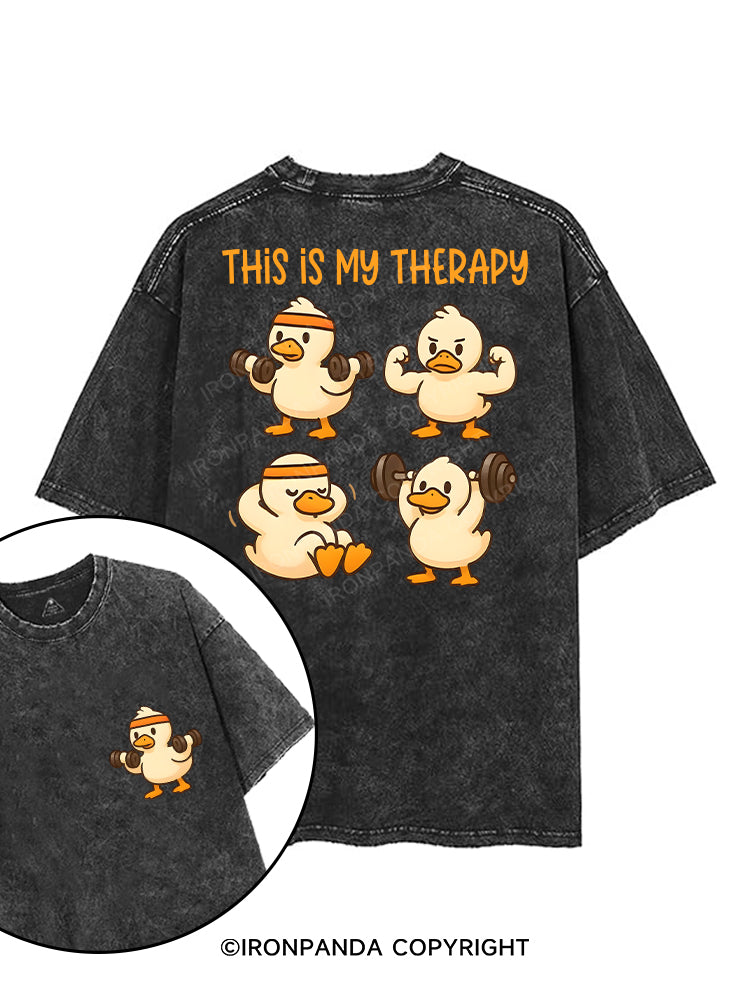 THIS IS MY THERAPY printed Gym Shirt