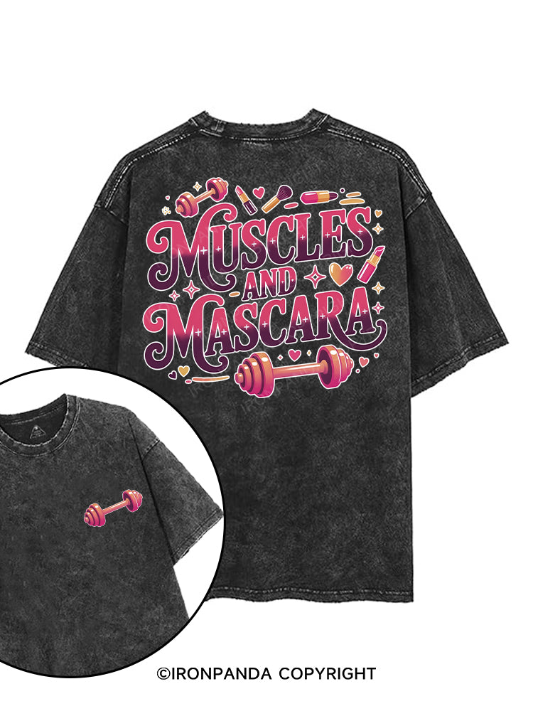 muscles and mascara printed Gym Shirt