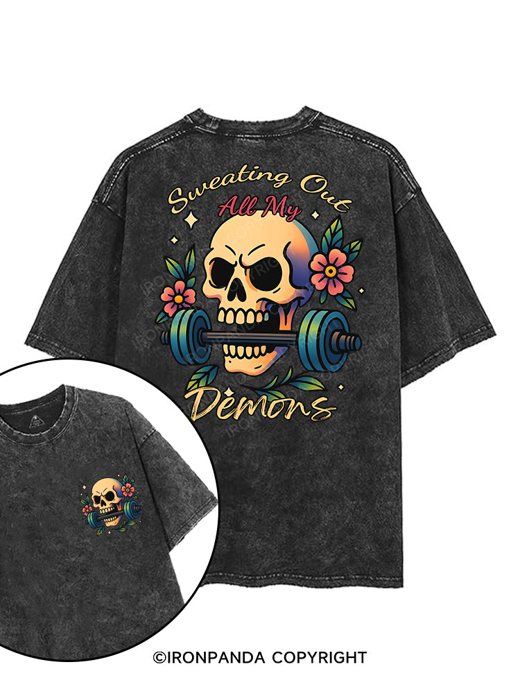 Sweating Out All My Demons printed Gym Shirt