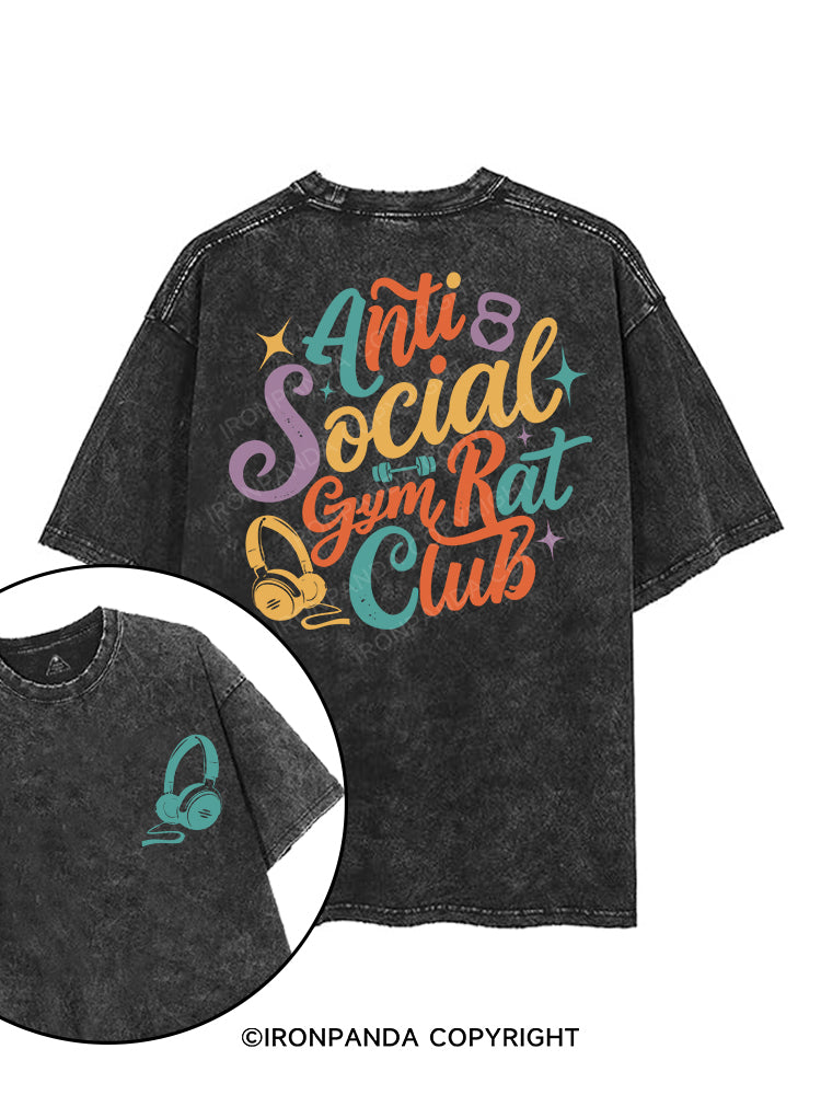 Anti Social Gym Rat Club printed Gym Shirt