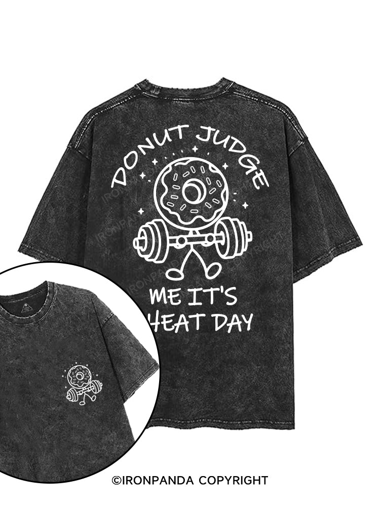 Donut Judge Me It's Cheat Day printed Gym Shirt