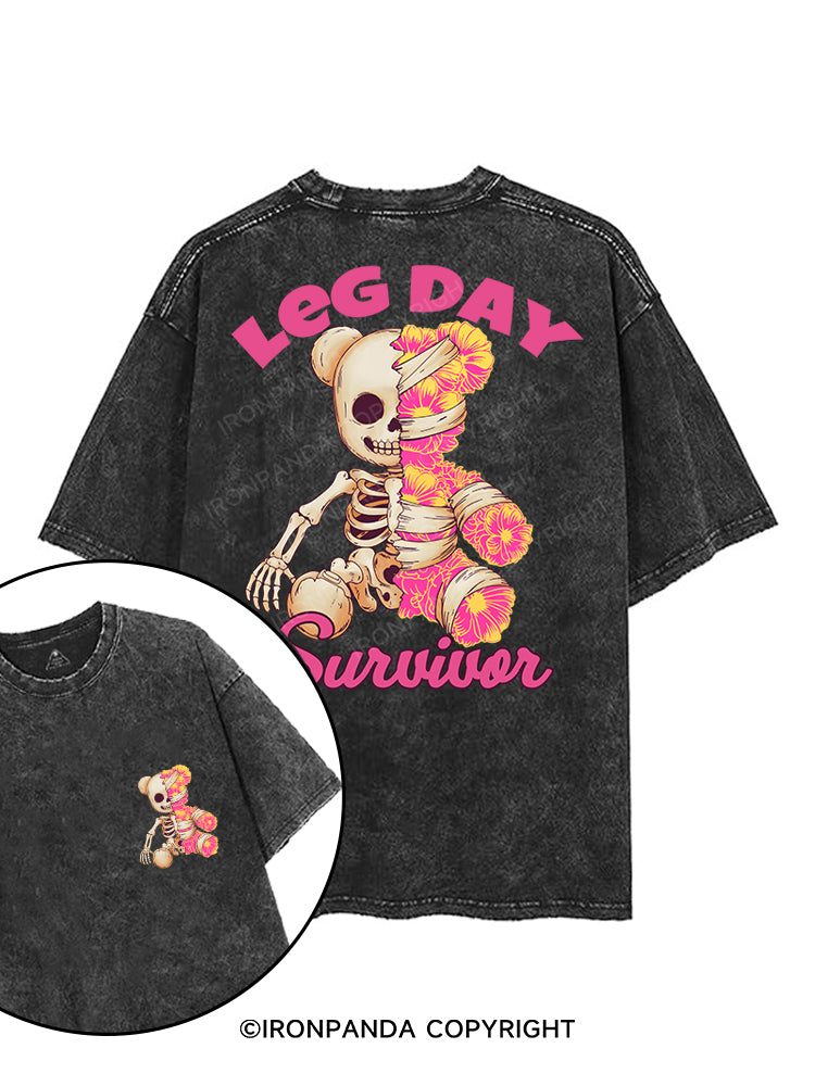 LEG DAY SURVIVOR printed Gym Shirt
