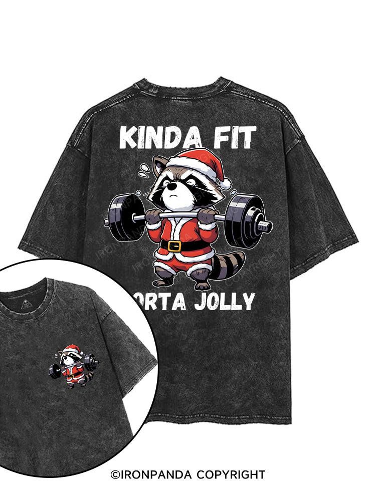 KINDA FIT SORTA JOLLY printed Gym Shirt