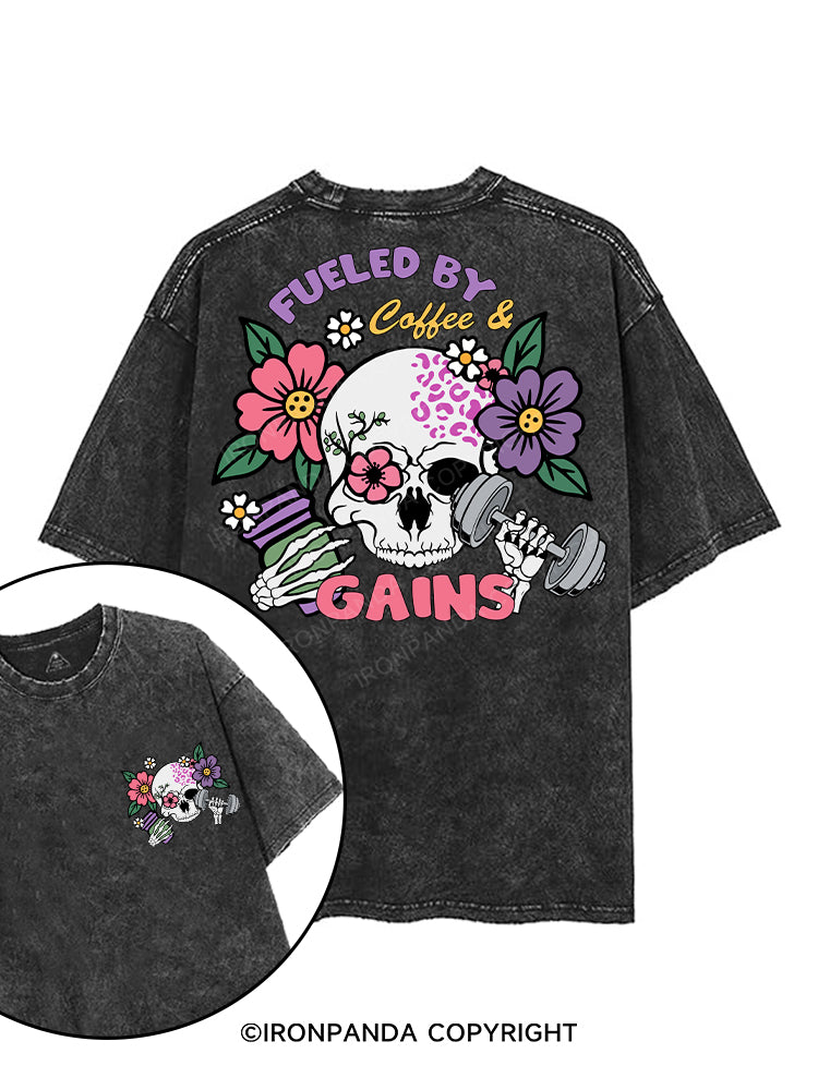 Fueled by Coffee & Gains printed Gym Shirt