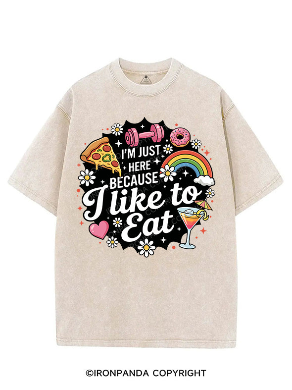 I'm Just Here Because I Like To Eat VINTAGE GYM SHIRT