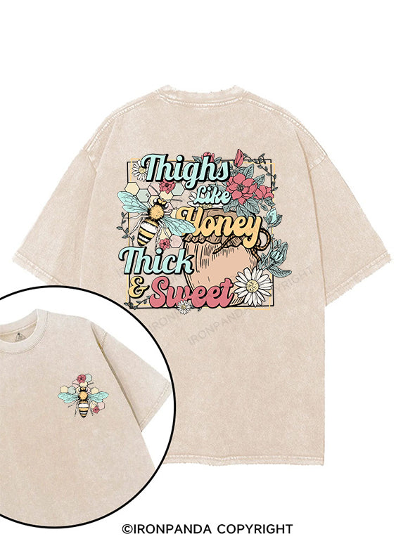 THIGHS LIKE HONEY THICK AND SWEET printed Gym Shirt