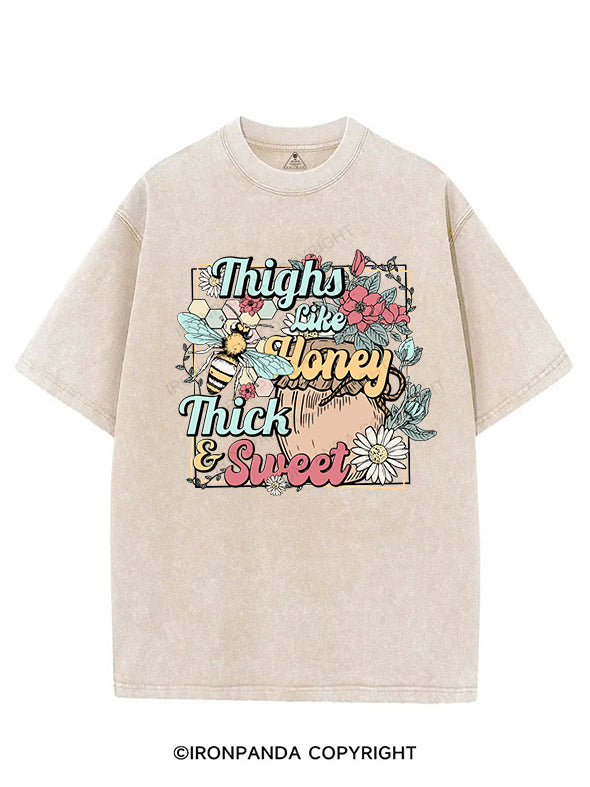 THIGHS LIKE HONEY THICK AND SWEET VINTAGE GYM SHIRT