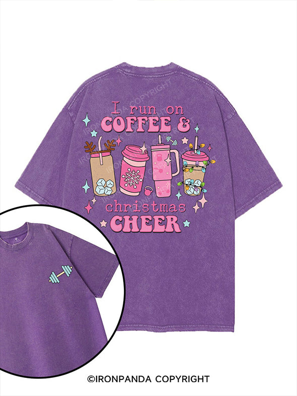 I run on coffee & Christmas cheer printed Gym Shirt