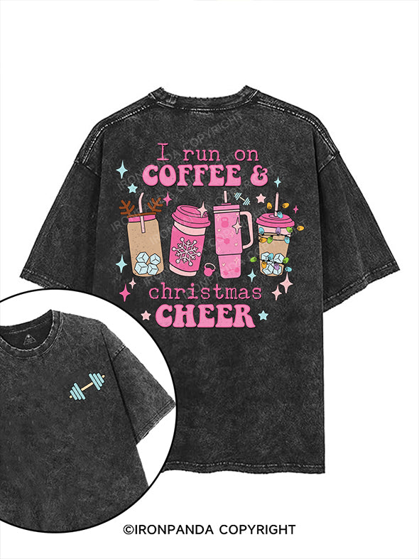 I run on coffee & Christmas cheer printed Gym Shirt