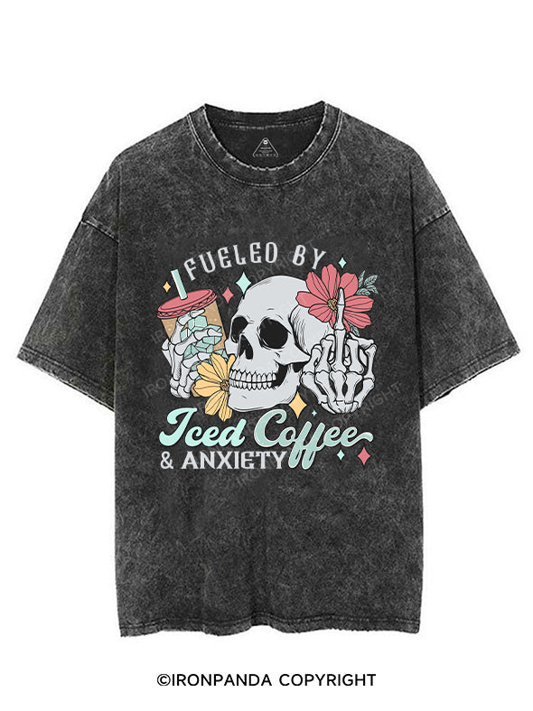 FUELED BY ICED COFFEE AND ANXIETY VINTAGE GYM SHIRT