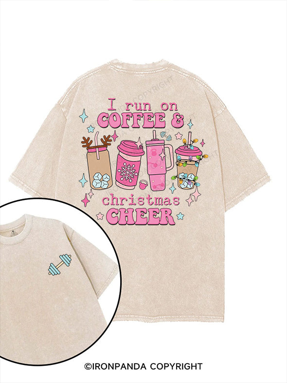 I run on coffee & Christmas cheer printed Gym Shirt