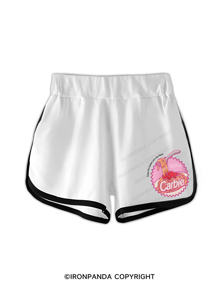 Carbie I Love Carbs Bread Pasta Pizza Workout Shorts
