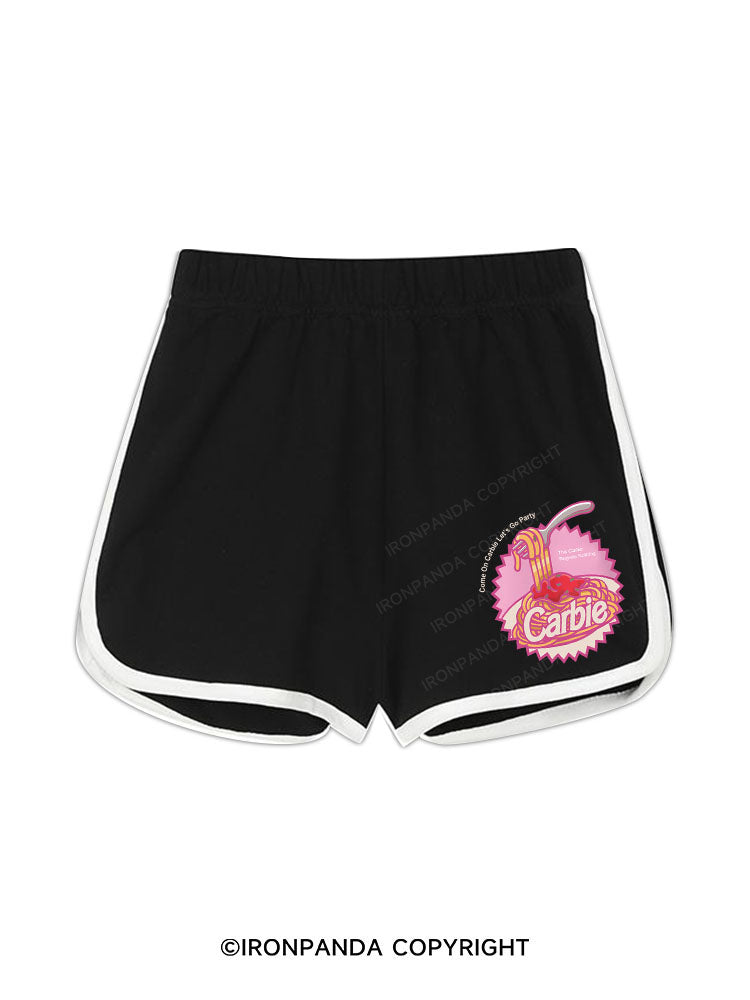 Carbie I Love Carbs Bread Pasta Pizza Workout Shorts