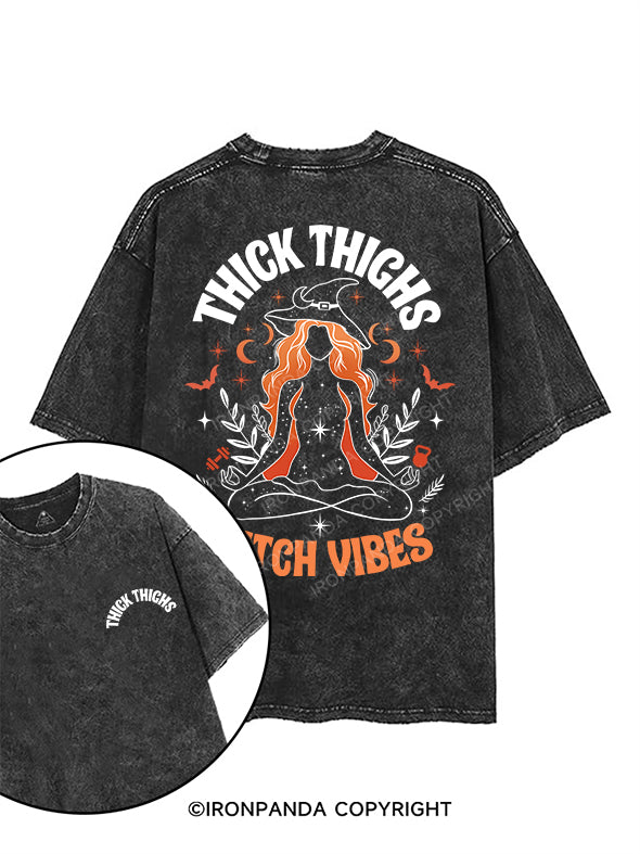 THICK THIGHS WITCH VIBES printed Gym Shirt