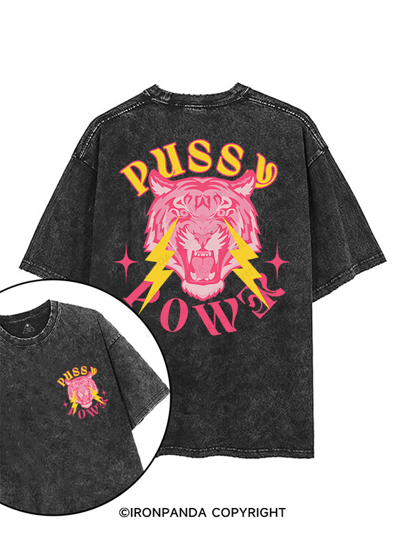 PUSSY POWER printed Gym Shirt
