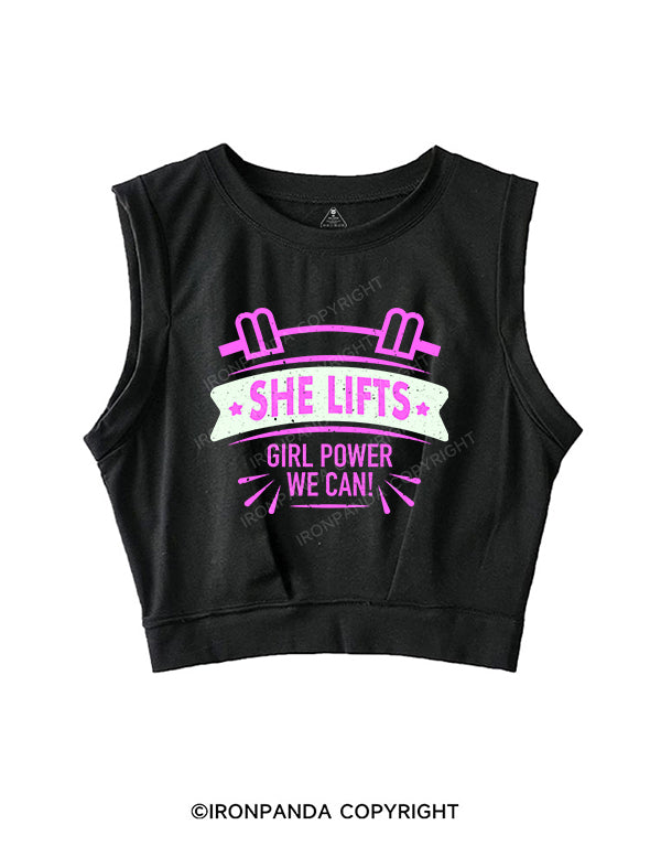 SHE LIFTS！SLEEVELESS CROP TOPS