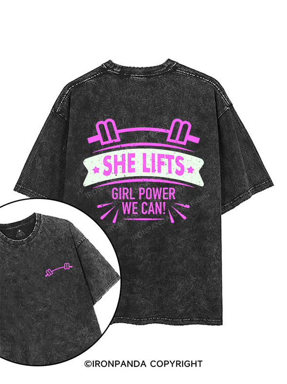 SHE LIFTS！printed Gym Shirt