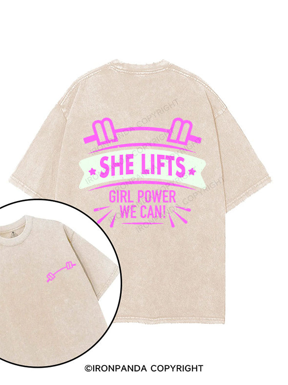 SHE LIFTS！printed Gym Shirt