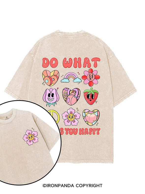 DO WHAT MAKES YOU HAPPY printed Gym Shirt