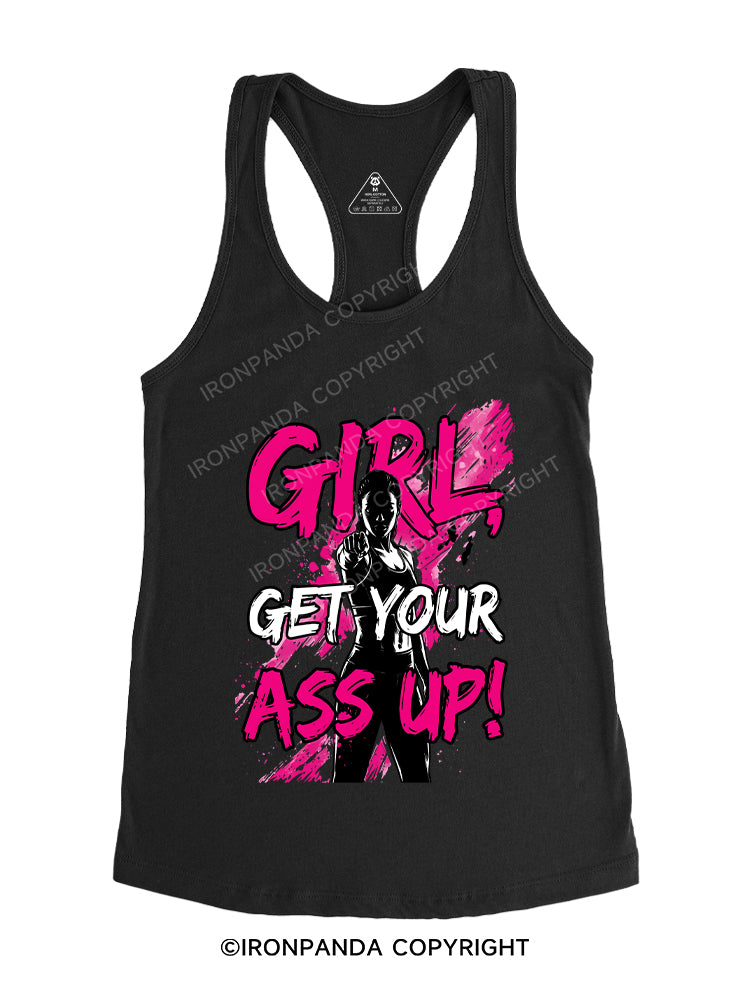 GIRL, GET YOUR ASS UP! Gym Racerback Tank