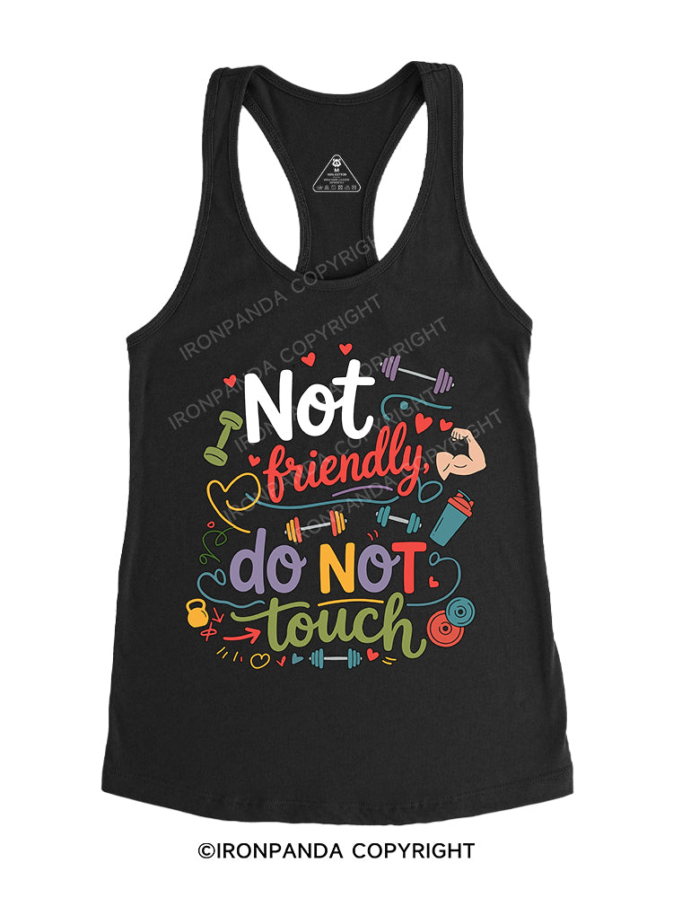 not buiendly do not touch Gym Racerback Tank