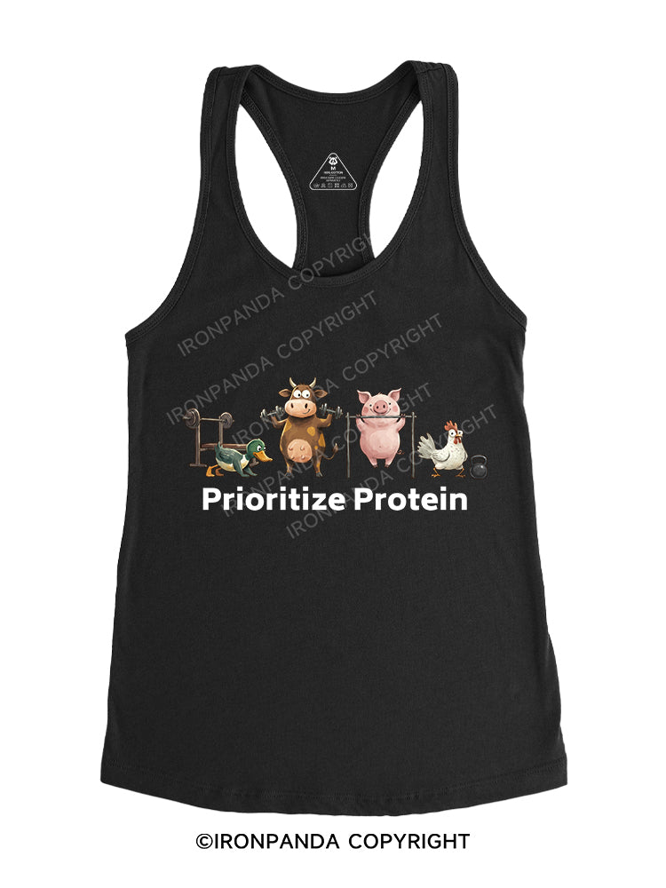 prioritize protein Gym Racerback Tank