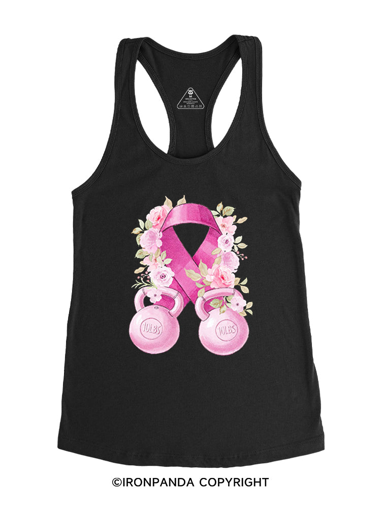 Breast Cancer Weights Gym Racerback Tank