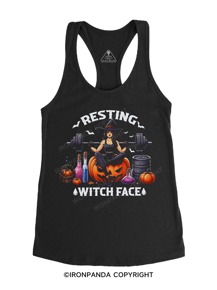 RESTING WITCH FACE Gym Racerback Tank