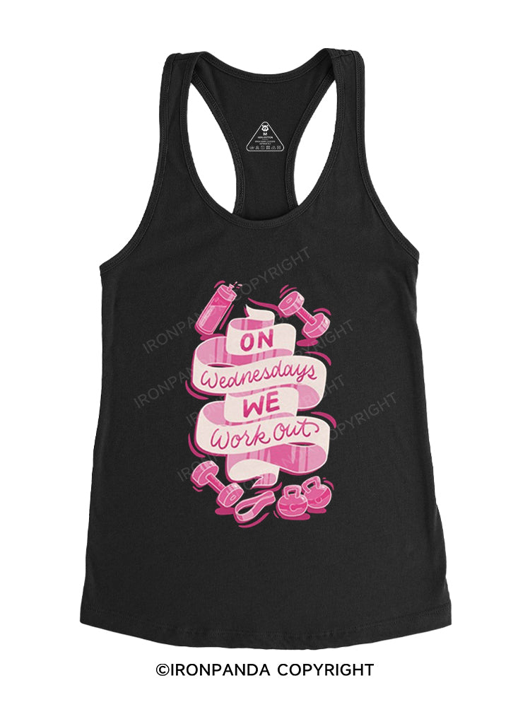 ON WEDNESDAYS WE WORK OUT Gym Racerback Tank