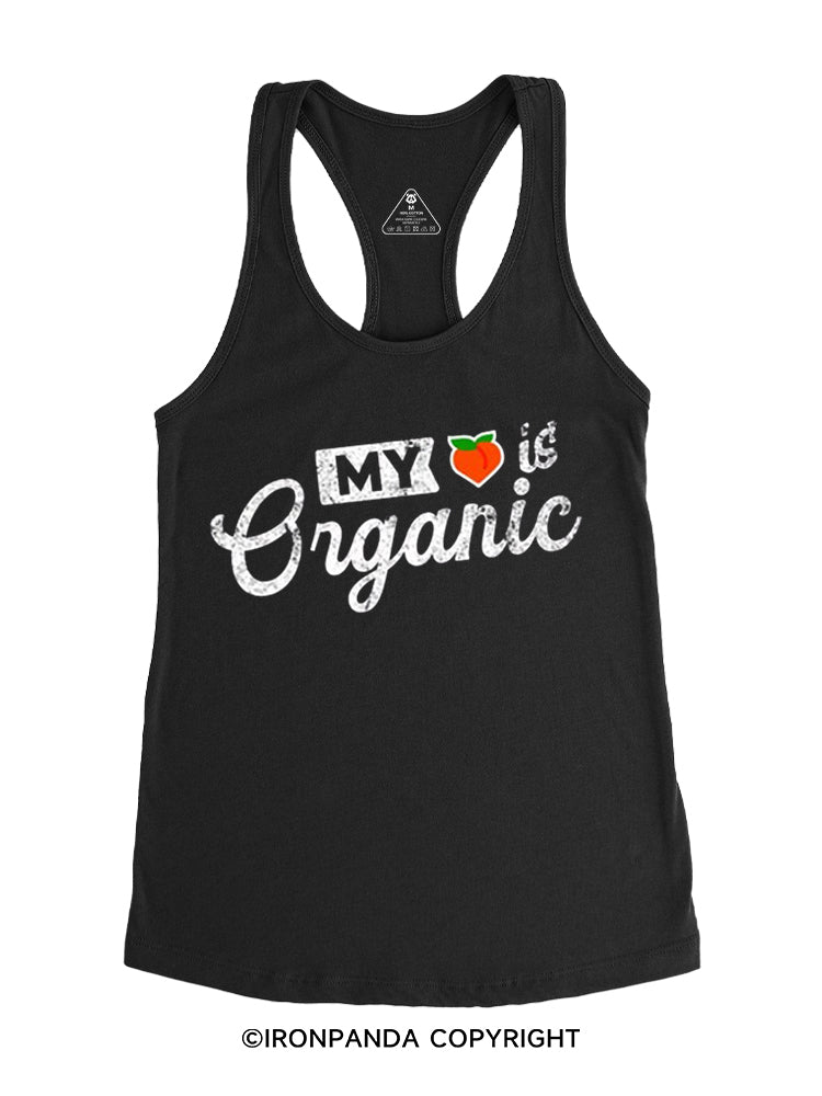 My ass is organic Gym Racerback Tank