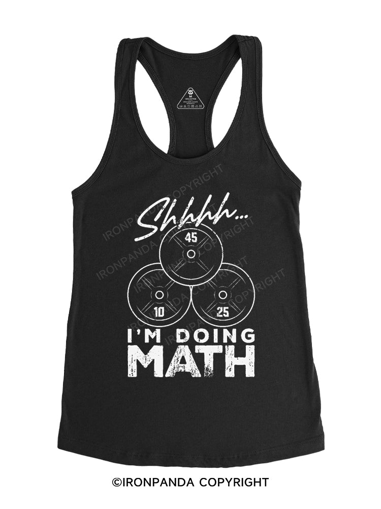 Shhhh... I'm Doing Math Peaches Gym Racerback Tank