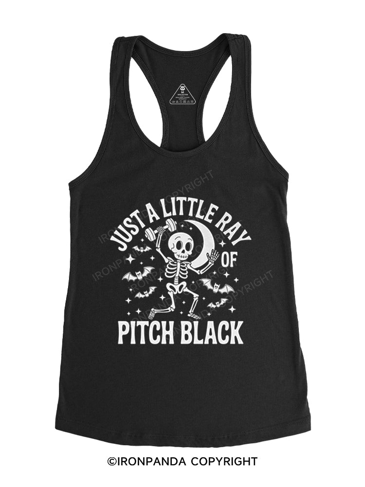 Just a Little Ray of Pitch Black Gym Racerback Tank
