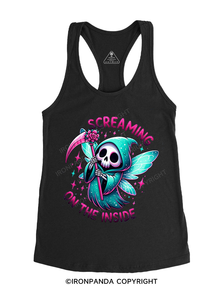 SCREAMING ON THE INSIDE Gym Racerback Tank