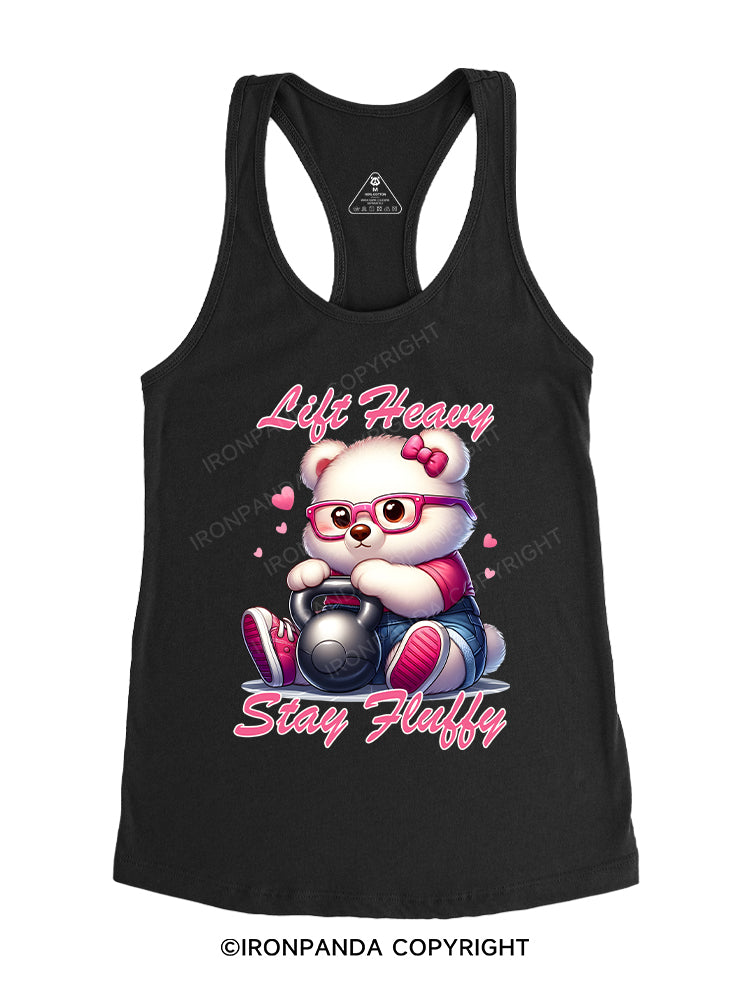 Lift Heavy, Stay Fluffy Gym Racerback Tank