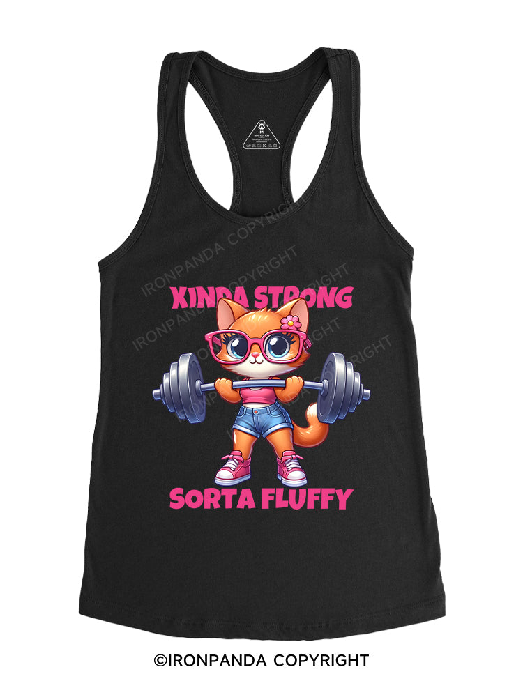 KINDA STRONG, SORTA FLUFFY Gym Racerback Tank