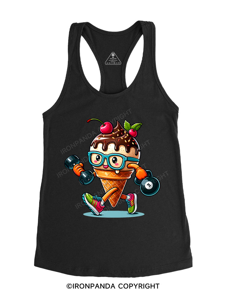 Ice Cream Workout Gym Racerback Tank