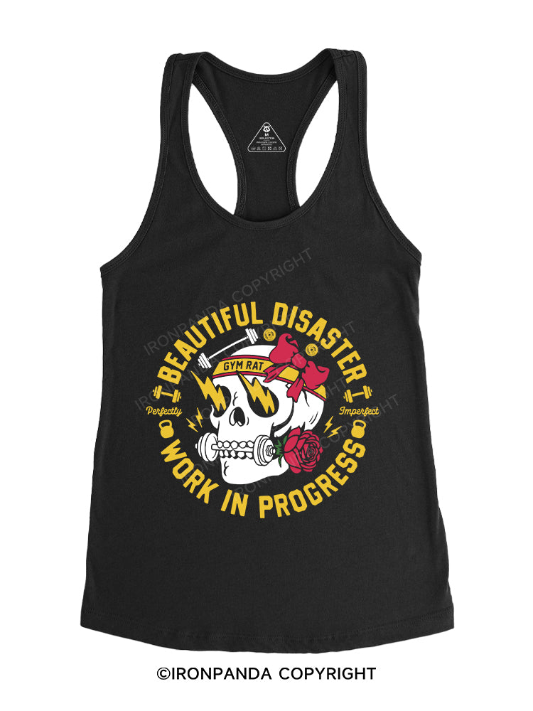 Beautiful Disaster Gym Racerback Tank