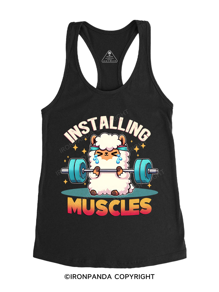 INSTALLING MUSCLES Gym Racerback Tank