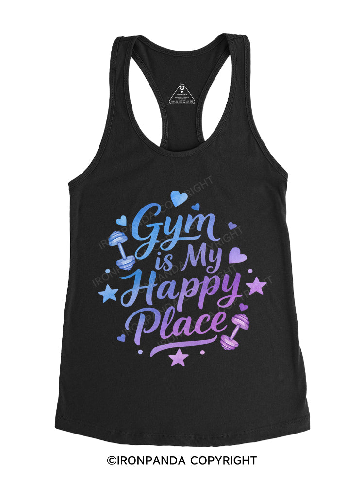 Gym is my happy place Gym Racerback Tank