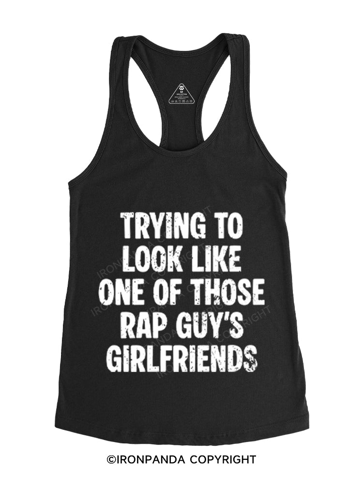 trying to look like one of those rap guy's girlfriends Gym Racerback Tank