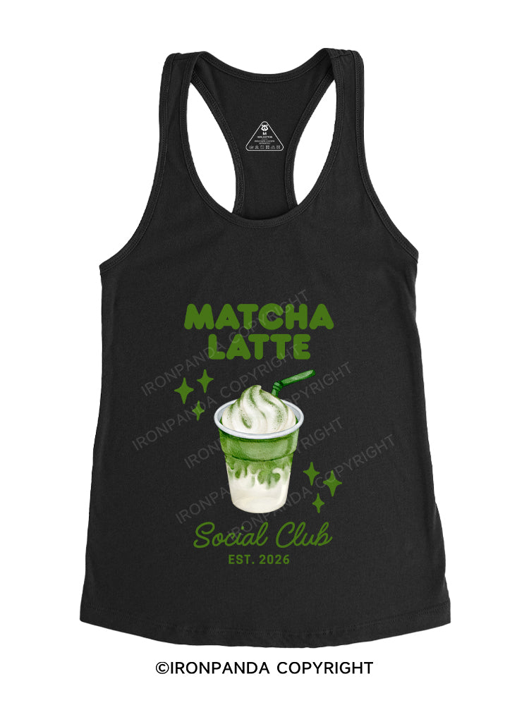 MATCHA LATTE SOCIAL CLUB Gym Racerback Tank