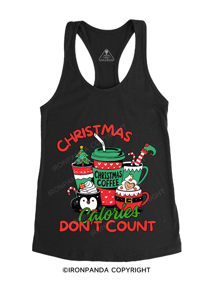 CHRISTMAS CALORIES DON'T COUNT Gym Racerback Tank