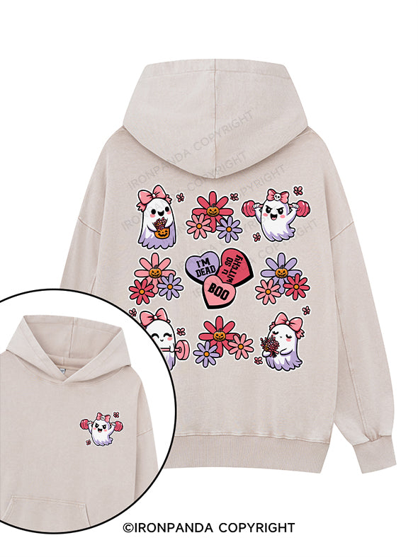 BOO Printed Washed Gym Hoodie