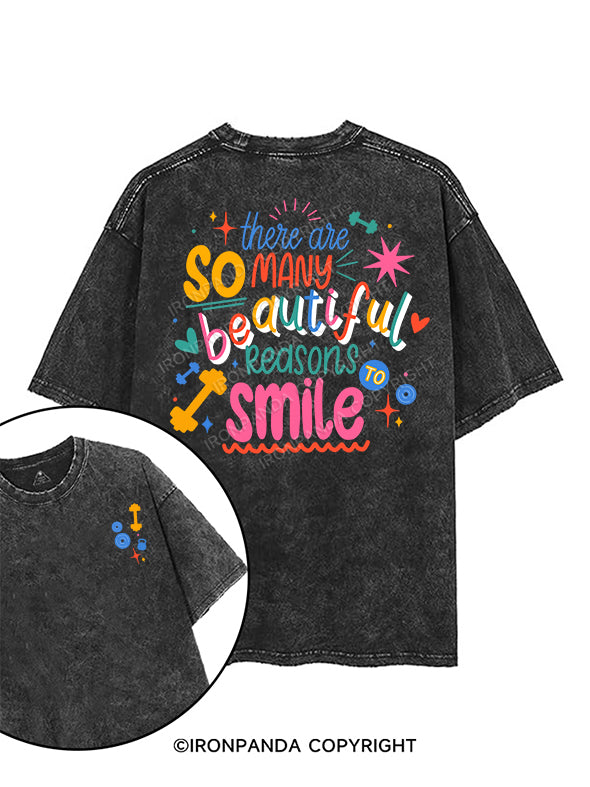 There are so many beautiful reasons to smile printed Gym Shirt