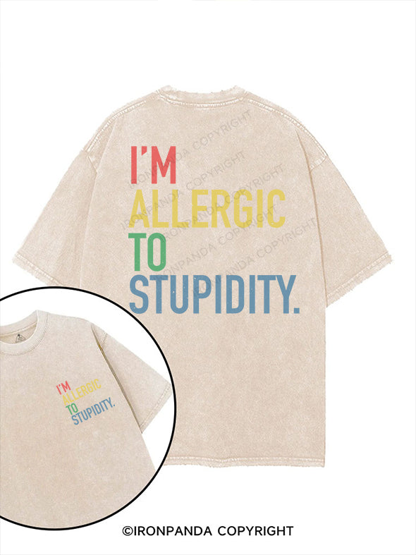 I’M ALLERGIC TO STUPIDITY printed Gym Shirt