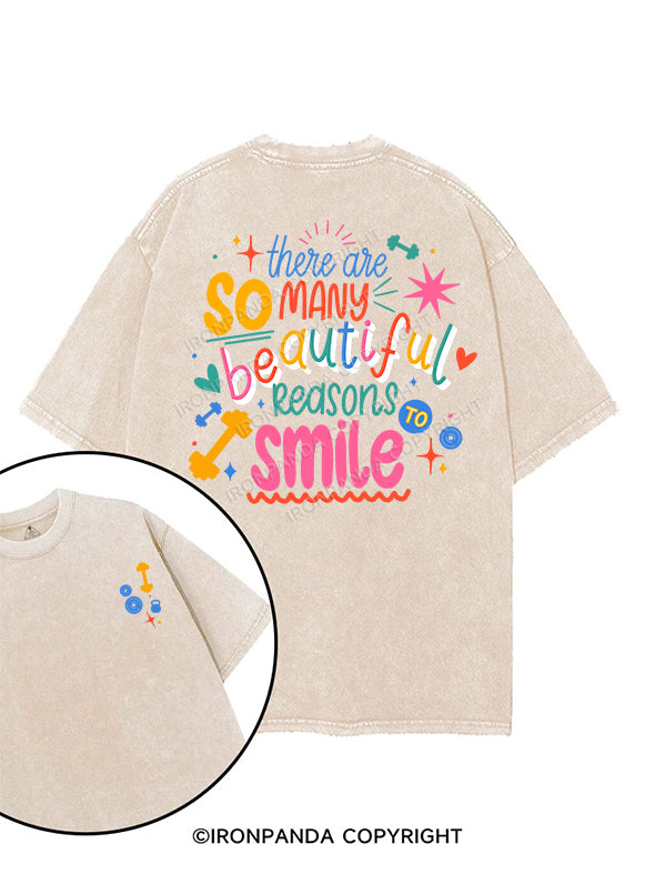 There are so many beautiful reasons to smile printed Gym Shirt