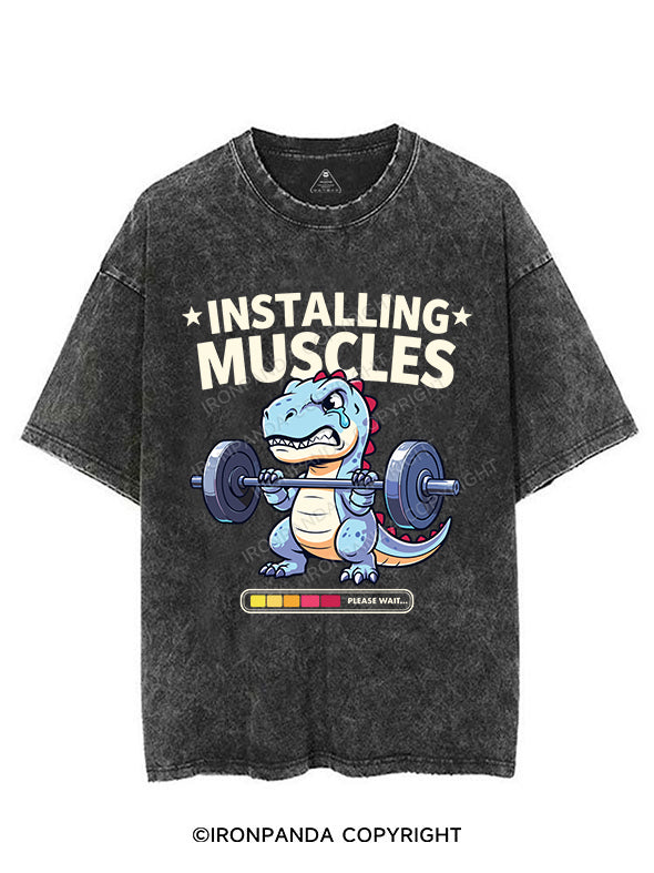 installing muscles dinosaur VINTAGE GYM SHIRT