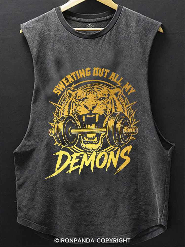 Sweating out all my demons SCOOP BOTTOM COTTON TANK
