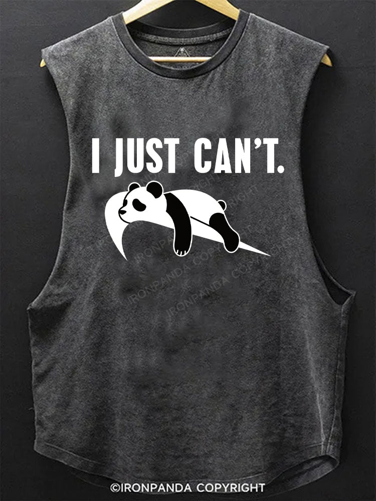 I just can't lazy Funny SCOOP BOTTOM COTTON TANK